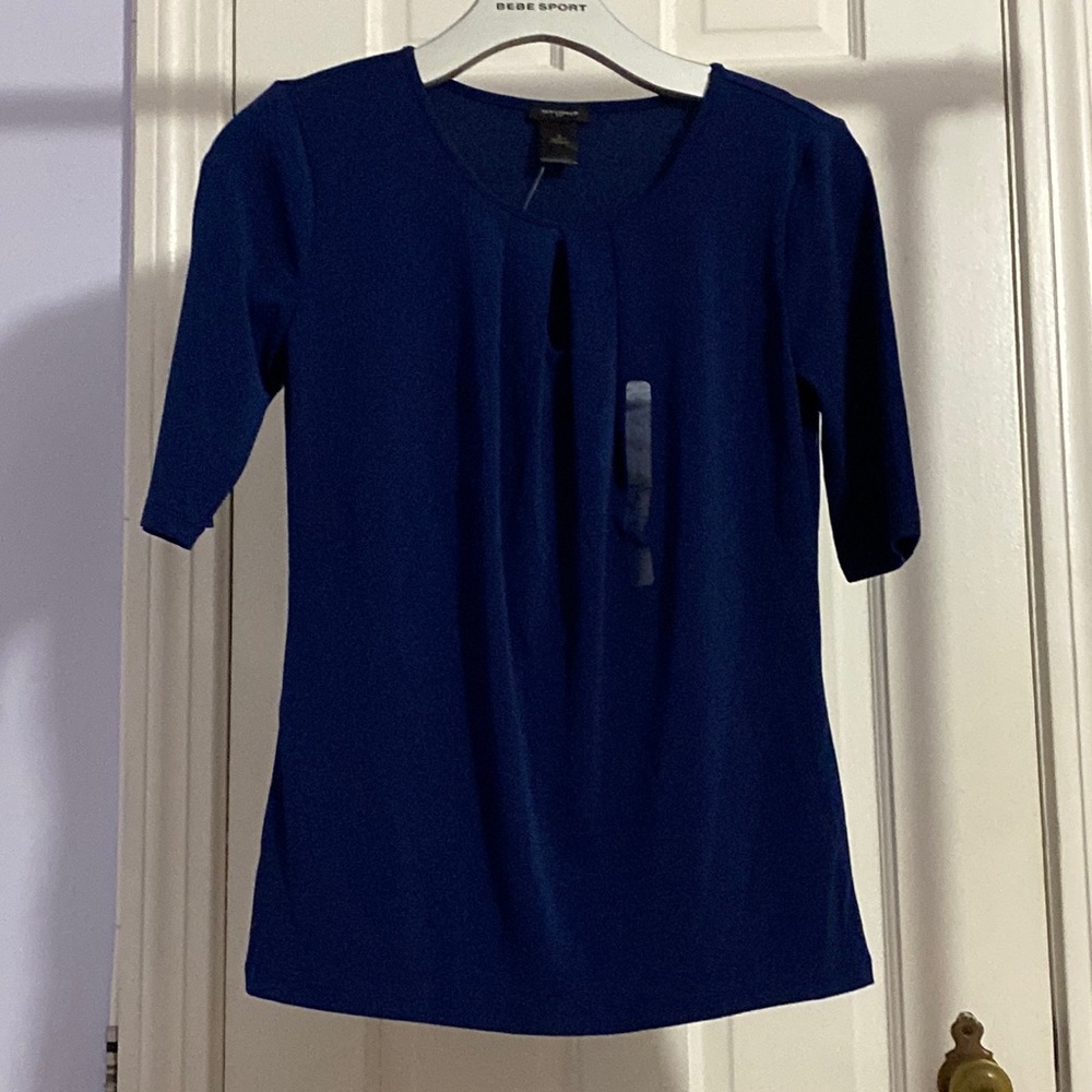 ANN TAYLOR BLUE BLOUSE